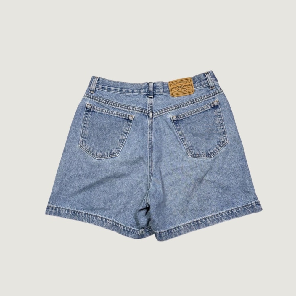 Liz Claiborne Lizwear Vintage High Rise Denim Shorts Light Wash Blue 8P Petite